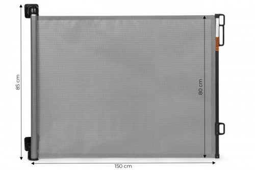 Bramka barierka roleta 150 cm ochronna zabezpieczająca na schody i drzwi - szara ECOTOYS