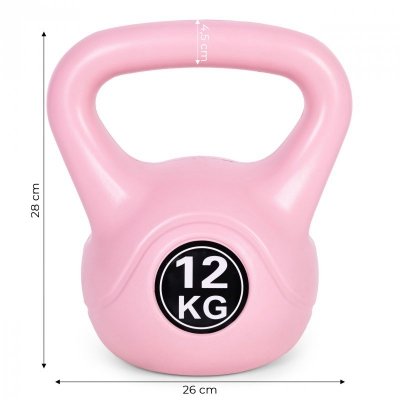 Kettlebell kettle 12 kg do ćwiczeń hantla kula odważnik obciążenie ciężar fitness różowy ModernHome