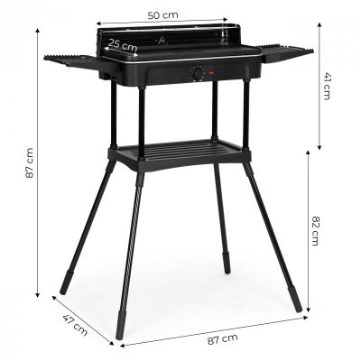 Grill elektryczny 3w1 stojący stołowy płyta grillowa ociekacz termostat MultiGarden