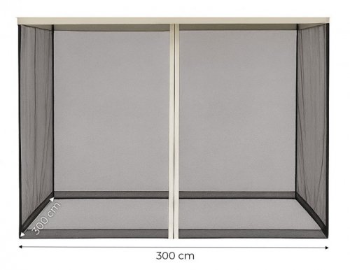 Moskitiera do pawilonu ogrodowego 3x3 m siatka z zamkami błyskawicznymi MultiGarden