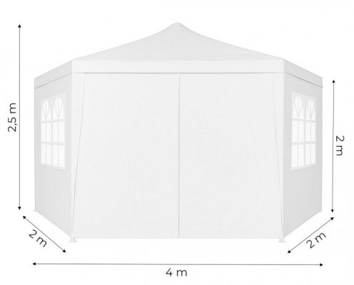 Namiot pawilon ogrodowy handlowy 2x2x2 m z oknami biały MultiGarden