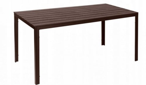 Stół ogrodowy 6-osobowy 156x78 cm polywood meble na taras brązowy