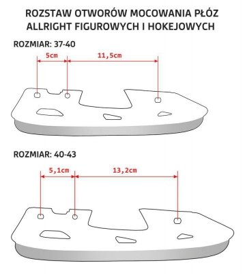 PŁOZA ŁYŻWY FIGUROWEJ r.L 40-43 mod.253B