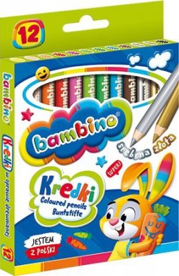 Kredki w oprawie drewnianej 12 kolorów Bambino #G2