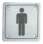 Piktogram - oznaczenie WC ze stali nierdzewnej 100 x 100 mm Panowie 