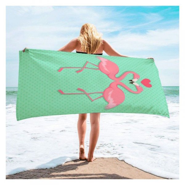 Ręcznik plażowy prostokątny mały 150x70 LOVE FLAMINGS REC45WZ6