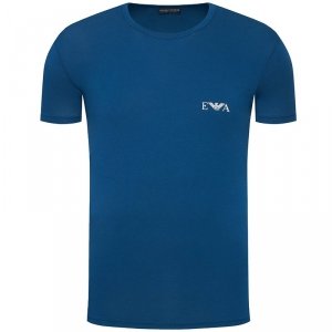 Emporio Armani t-shirt koszulka męska niebieska crew-neck