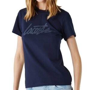 Lacoste t-shirt koszulka damska crew neck granatowy TF0238