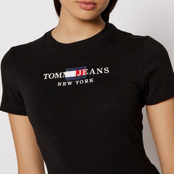 Tommy Hilfiger Jeans body koszulka crew-neck damska czarna DW0DW10357-BDS