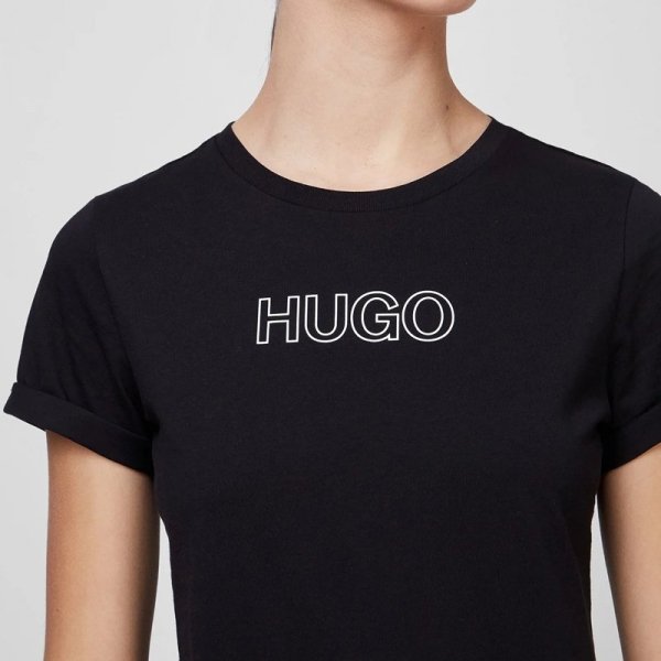 Hugo Boss t-shirt koszulka damska czarna 50447853