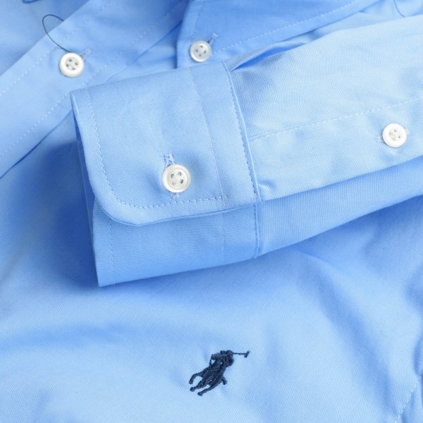 Ralph Lauren koszula męska gładka slim fit błękitna