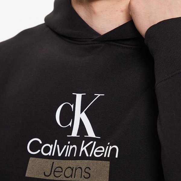 Calvin Klein Jeans bluza męska z kapturem czarna J30J323762-BEH