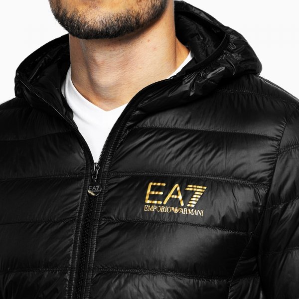 Emporio Armani EA7 kurtka męska jesienna czarna złote logo 8NPB02-PN29Z