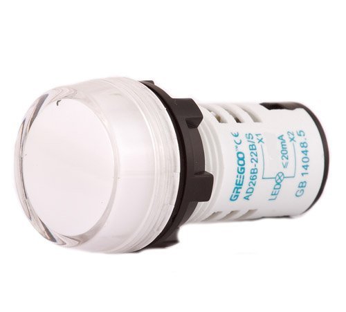 Kontrolka LED biała 230V AC/DC