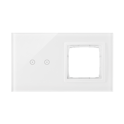 Panel dotykowy 2 moduły 2 pola dotykowe poziome, otwór na osprzęt Simon 54, biała perła