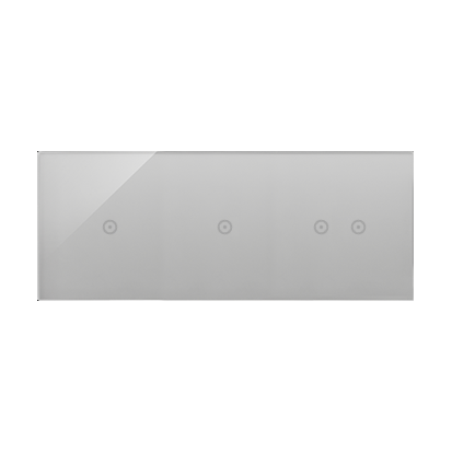 Panel dotykowy 3 moduły 1 pole dotykowe, 1 pole dotykowe, 2 pola dotykowe poziome, srebrna mgła
