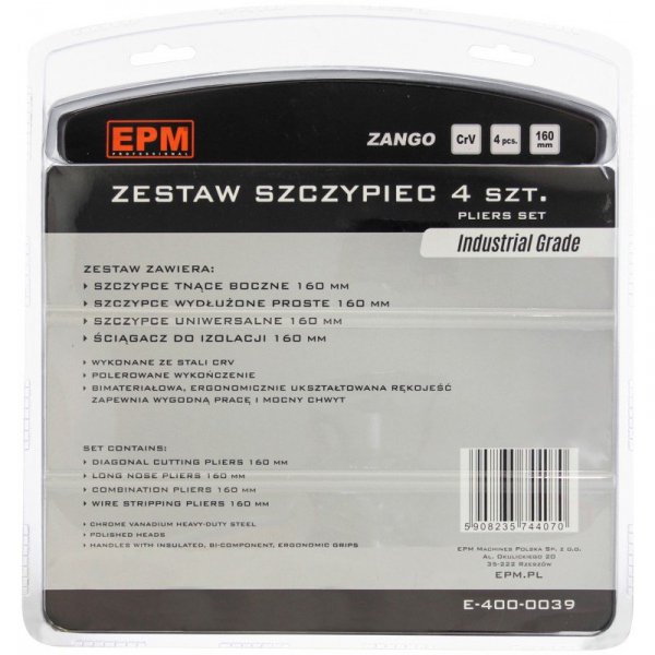 ZESTAW SZCZYPIEC 4 SZTUKI 160MM CRV ZANGO