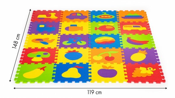 Mata piankowa edukacyjna EVA puzzle 20 elementów 148x119cm