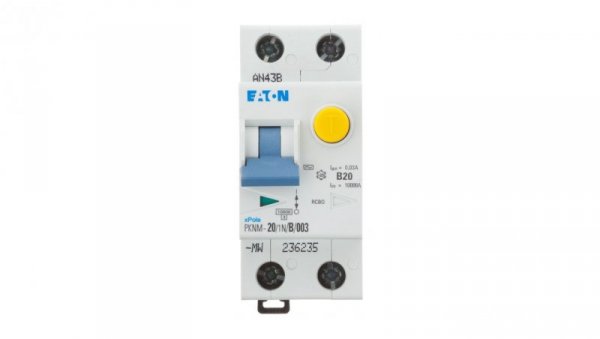 Wyłącznik różnicowo-nadprądowy 2P 20A B 0,03A typ AC PKNM 20/1N/B/003 236235