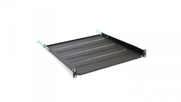 Półka 19cali 1U G/450 czarna (RAL 9005) z podporą TN-19-450-1U-BK