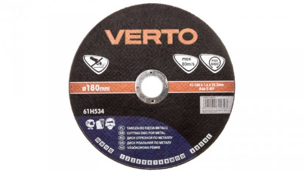 Tarcza tnąca do metalu 180 x 1.6 x 22.2 mm 61H534 /5szt./