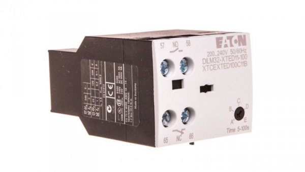 Elektroniczny moduł czasowy opóźnione odpadanie 5-100sek 1Z 1R 230V AC DILM32-XTED11-100(RAC240) 104948