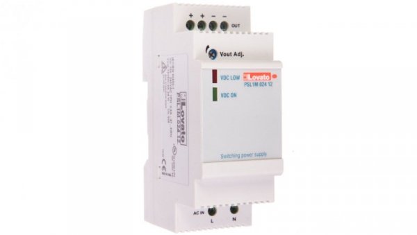 Zasilacz impulsowy modułowy 12VDC 2A 24W, wejście 100-240VAC PSL1M02412