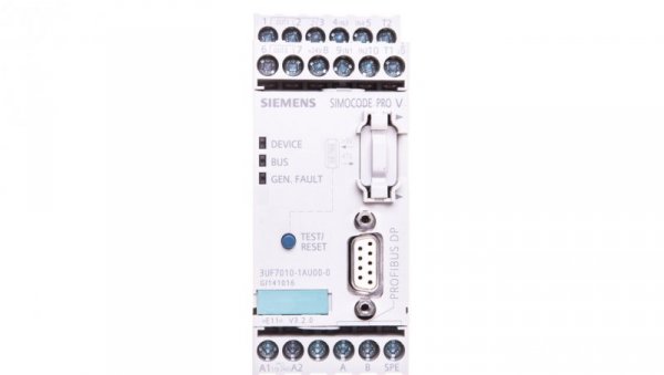 Elektroniczny moduł zabezpieczający silnik 4we/3wy 110-240V AC/DC PROFIBUS RS485 rozszerzeniowy 3UF7010-1AU00-0