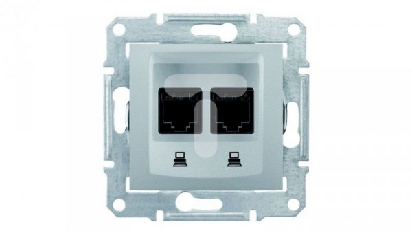Sedna Gniazdo komputerowe podwójne kat.6 ekranowane aluminium SDN5000160