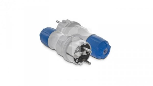 Wtyczka prosta 16A 2P+Z 250V IP54 szary/niebieski WT-54 W-97976