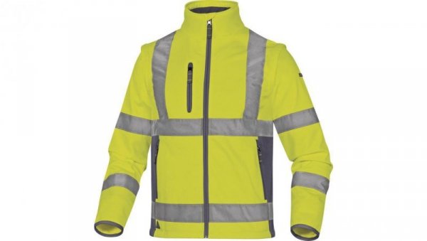 Kurtka Softshell ostrzegawcza, wodoodporno-oddychająca żółta rozmiar XL MOON2JGXG