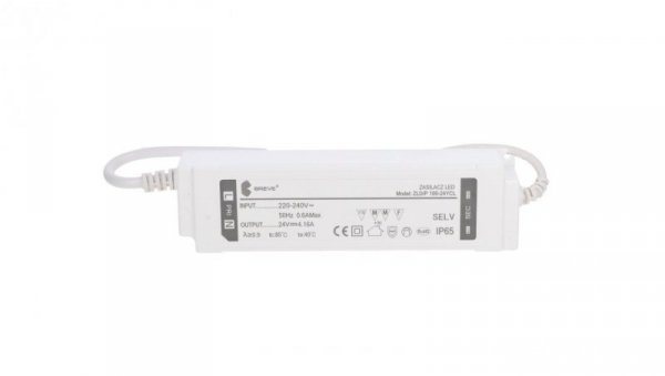 Zasilacz LED 24V DC 100W 4,16A IP65 /z zabezpieczeniami/ ZLDP 100-24YCL 19724-9023