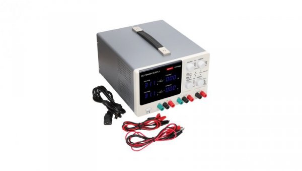Potrójny stabilizowany zasilacz laboratoryjny z płynną regulacją 2x0-32V 0-3A + 1x5V/3A