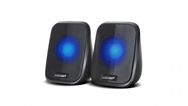 Głośniki komputerowe 6W USB minijack Black Audiocore AC835 LED