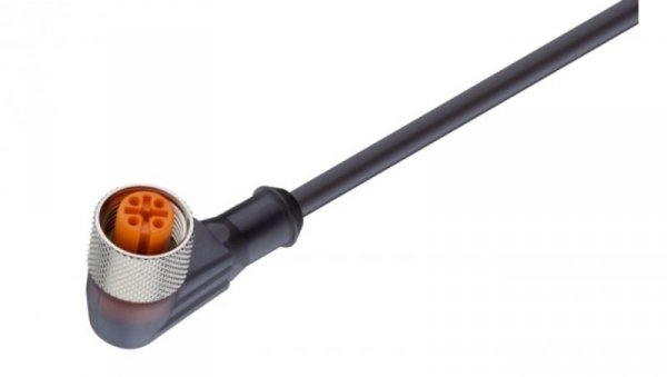 Kabel konfekcjonowany jednostronnie zakończony złącze M12 żeńskie kątowe 4-pinowe z gwintem samoblokującym PUR RKWT 4-225/5 M