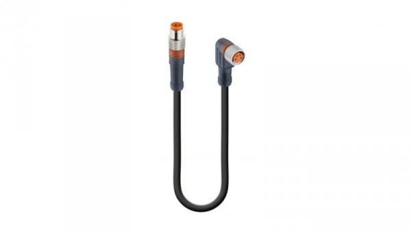 Kabel konfekcjonowany obustronnie złącza M8 męskie proste / żeńskie kątowe 4-pinowe PUR RSMV 4-RKMWV 4-225/1 M