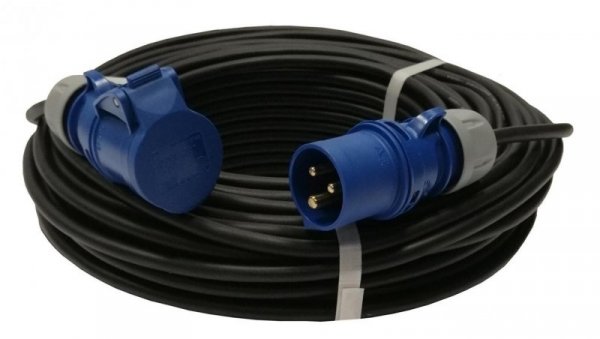 Przedłużacz kempingowy elCORD CEE 16A-3 230V IP44 20m H07RN-F 3G1,5 (gumowy OPD) z wt. i gn. CEE 16A-3P 30J25200