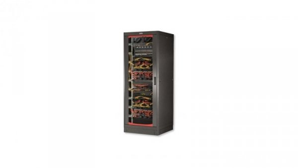 Szafa stojąca złożona 42U 600x600 rack 19 drzwi szkło czarna
