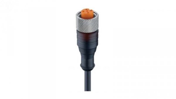 Kabel konfekcjonowany jednostronnie M12 5-polowy żeńskie proste złącze z gwintem samoblokującym PUR czarny RKT 5-228/5 M