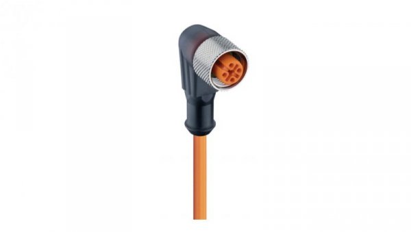Kabel konfekcjonowany jednostronnie złącze M12 żeńskie kątowe 4-pinowe kodowanie A pomarańczowy PVC RKWT 4-07/5 M