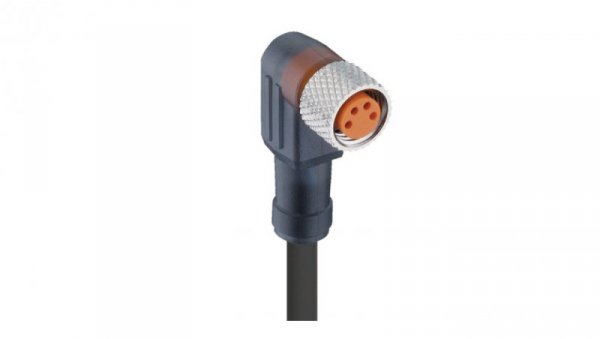 Kabel konfekcjonowany M8 jednostronnie zakończony 4-pinowy złącze żeńskie kątowe samoblokujące gwintowanie PUR RKMWV 4-225/10 M