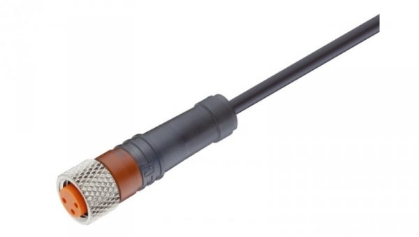 Kabel konfekcjonowany jednostronnie M8 4-pinowy żeński prosty złącze z samoblokującym gwintem czarny PUR RKMV 4-225/25 M