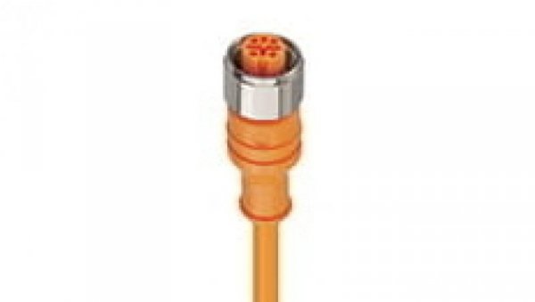 Kabel konfekcjonowany jednostronnie złącze M12 5-pinowe proste żeńskie PVC pomarańczowy PRKT 5-56/10 M