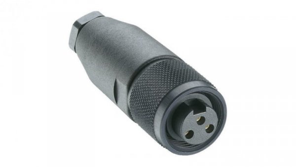 Złącze zasilające do samokonfekcjonowania żeńskie proste 3-pin(2+PE) 230 V AC/DC 12 A czarny RKC 30/11