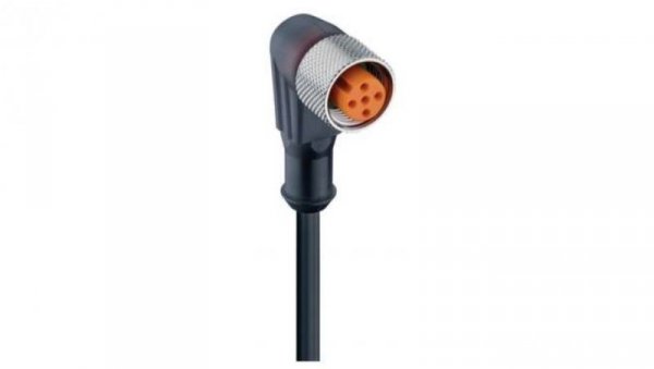 Kabel konfekcjonowany jednostronnie M12 5-pinowy złącze żeńskie kątowe z samoblokującym gwintem kodowanie A PUR RKWT 5-228/10 M