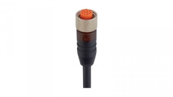 Kabel konfekcjonowany jednostronnie 12-pinowy złącze M12 żeńskie proste PUR czarny RKT 12-346/10 M