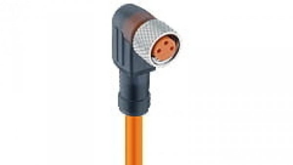 Kabel konfekcjonowany sensor/aktuator M8 jednostronnie zakończony 3-polowy żeńska złącze kątowe RKMWV 3-06/10 M