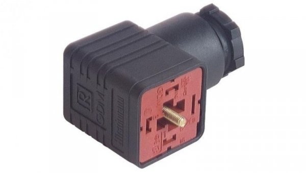 Złącze zaworowe przyłączeniowe do gniazda kabla typ A 3-pinowe 250 V GDM 2009 J schwarz