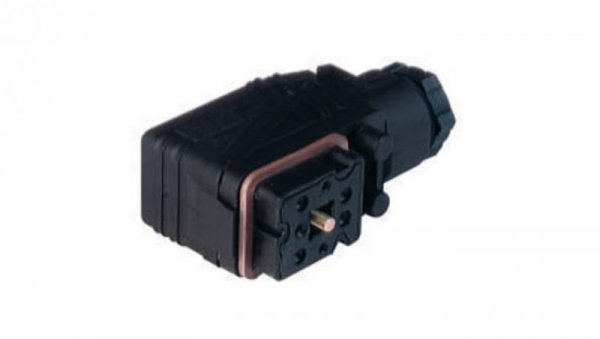 Złącze zasilające panelowe męski montaż tylny PCB z kołnierzem 6-pinowe (5+PE) 230 V AC/DC 6A GO 070 WF