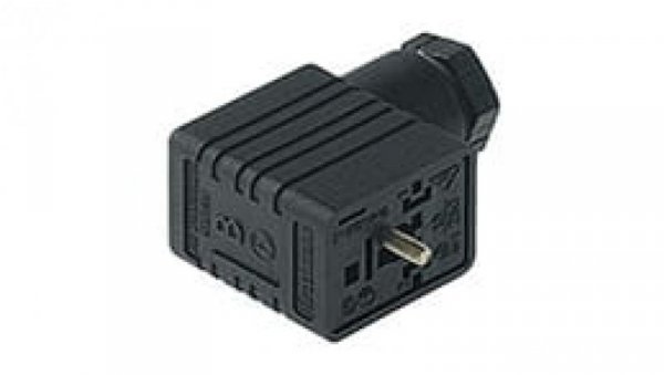 Gniazdo kablowe przyłączeniowe zaworowe z prostownik mostkowy z obwodem ochronnym GMNL 209 NJ GB1 LED 24 schwarz